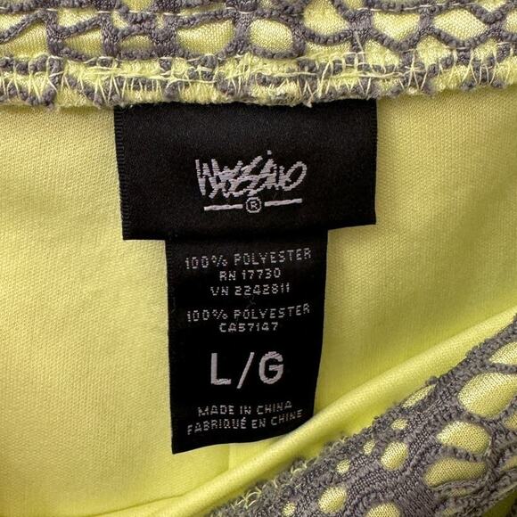 Mossimo Green and Grey Straight Pencil Lace Skirt Back Slit Stretch Size Large - Picture 8 of 9